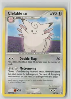 Clefable 22/130 Rare Diamond & Pearl Pokemon LP - Image 1