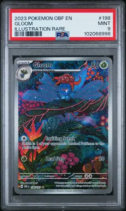 2023 POKEMON OBF EN-OBSIDIAN FLAMES ILLUSTRATION RARE #198 GLOOM PSA 9 - Image 1