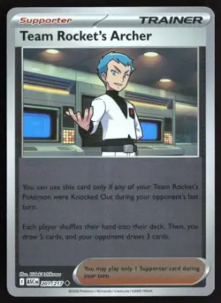 Pokemon TCG - Team Rocket's Archer Reverse Holo Uncommon ME: Ascended Heroes 201 - Image 1