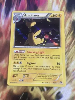 Ampharos 40/114 Holo Rare Steam Siege Pokemon Moderately Played - Image 1