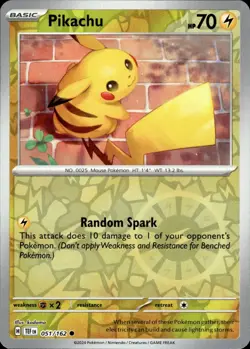 PIKACHU 051/162 COMMON TEMPORAL FORCES POKEMON REVERSE HOLO NM - Image 1