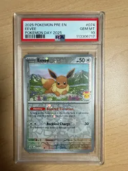 2025 Pokemon Day 2025 Eevee PRE EN 074/131 PSA 10 - Image 1