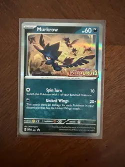 Pokemon Paldea Evolved Prerelease Black Star Promo Holo Murkrow SVP021 NM - Image 1