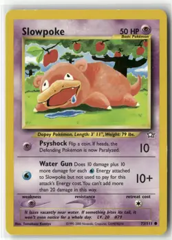2000 Pokemon Neo Genesis Slowpoke 73/111 Common English EX - Image 1