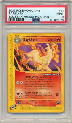 2002 Pokemon Rapidash Black Star Promo Pokemon Center NY #51 PSA 9 MINT WOTC - Image 1