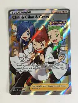 Pokemon TCG Fusion Strikes Chili & Cilan & Cress 258/264 Near Mint - Image 1