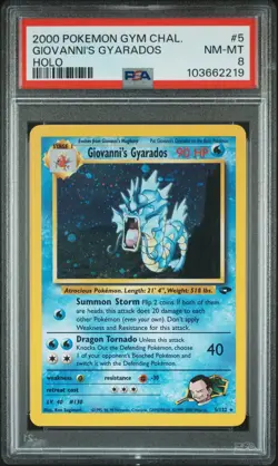 Giovanni's Gyarados - PSA 8 NM MINT - 2000 Pokemon Gym Challenge - Holo - #5 - Image 1