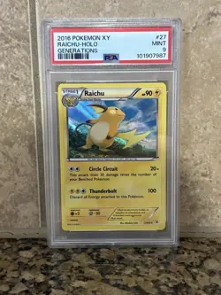 2016 POKEMON XY GENERATIONS #27 RAICHU-HOLO PSA 9 - Image 1