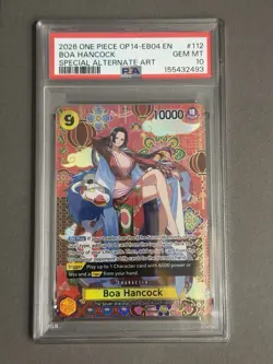 2026 One Piece OP14-112 Boa Hancock SPECIAL PARALLEL SR PSA 10 Gem Mt SP Chase - Image 1