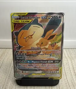 Pokemon Eevee & Snorlax GX SM169 Sm TAG TEAM Full Art Promo Card LP/NM - Image 1