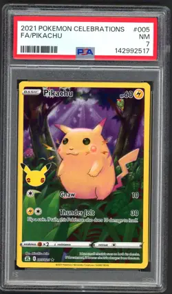 Pokemon Cards - PSA 7 Pikachu 005/025 - 25th Anniversary Celebrations - NM - Image 1