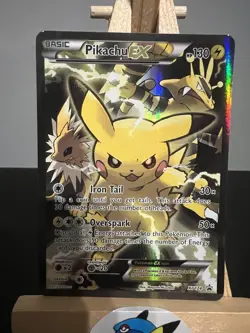 Pokemon Pikachu EX XY124 Black Star Promo 2016 Holo Card TCG Good condition - Image 3