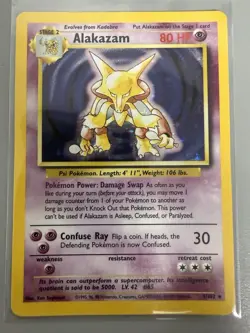 Pokemon TCG Alakazam 1/102 & Charizard 4/102Base Set Holo Card Holo Rare - Image 1