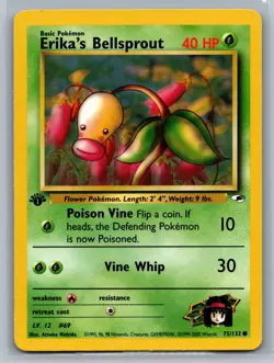 Erika's Bellsprout (75) Gym Heroes #075/132 Common 1st Edition Pokemon Card - Image 1