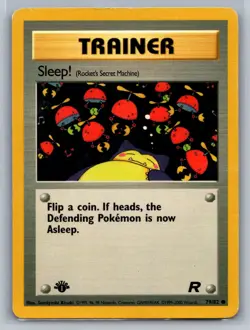 Team Rocket #79/82 Sleep! (Rocket's Secret Machine) 1st Edition POkemon Card - Image 1