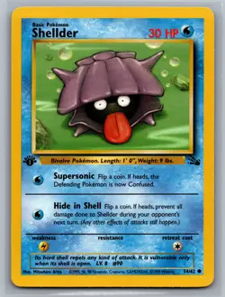 Shellder Fossil #54/62 Common 1st Edition Pokemon Card - Image 1