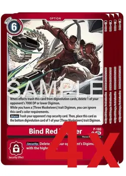4x Bind Red Trigger Foil Promo Limited Card -Another Knight- P-180 P NM - Image 1