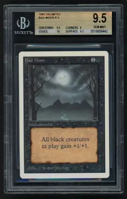***BGS 9.5 Unlimited Bad Moon (Pop 22)*** MTG Unlimited Magic Kid Icarus - Image 1