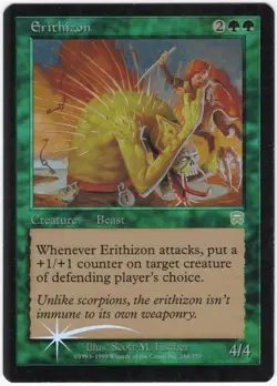 Erithizon 1999 Mercadian Masques FOIL Green Rare Creature MTG NM AZ1 - Image 1