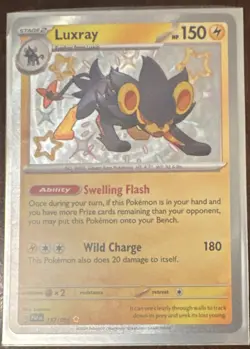 2024 Pokemon TCG Scarlet & Violet Paldean Fates Luxray Shiny Rare Holo 137/091 M - Image 1