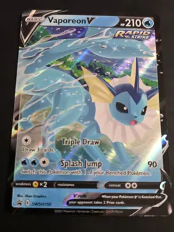 2021 POKEMON TCG VAPOREON V SWSH150 SWORD & SHIELD PROMO HOLO LP - Image 1