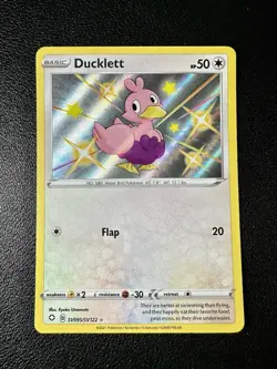 Ducklett SV095/SV122 Shiny Holo Rare Pokemon Shining Fates - Image 1