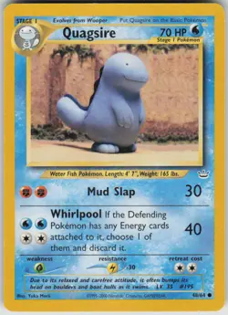 Pokemon Quagsire Common Neo Revelation 48/64 MP - Image 1