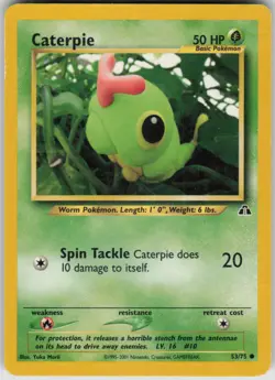 Pokemon Caterpie Common Neo Discovery 53/75 MP - Image 1