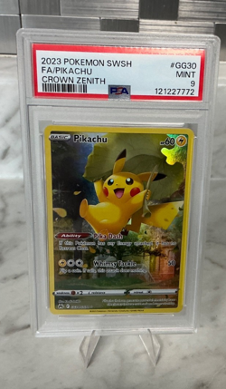 2023 POKEMON SWORD & SHIELD CROWN ZENITH #GG30 FULL ART/PIKACHU PSA 9 - Image 1