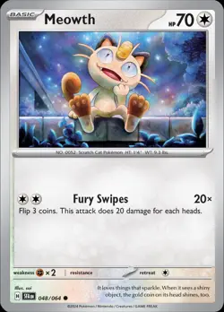 Meowth full art custom painting by JWindArt ACEO custom Pokemon TCG - Image 2