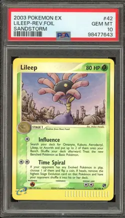 Pokemon Lileep EX Sandstorm Reverse Holo #42 PSA 10 Gem Mint - Image 1