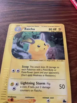 Pokemon TCG Raichu H25/H32 Skyridge Holo e-reader NM w/ Swirl - Image 2