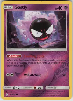 Pokemon Gastly (67) Common SM - Unbroken Bonds 67/214 NM - Image 1