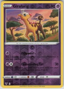 Pokemon Girafarig Uncommon SWSH04: Vivid Voltage 065/185 NM - Image 1