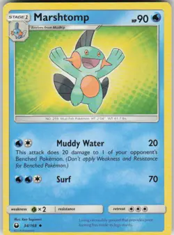 Pokemon Marshtomp Uncommon SM - Celestial Storm 34/168 NM - Image 1