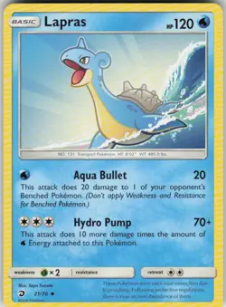 Pokemon Lapras Uncommon Dragon Majesty 21/70 NM - Image 1