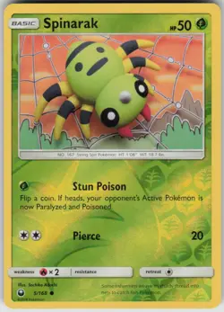 Pokemon Spinarak Common SM - Celestial Storm 5/168 NM - Image 1
