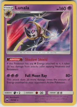 Pokemon Lunala Holo Rare SM - Celestial Storm 70/168 NM - Image 1