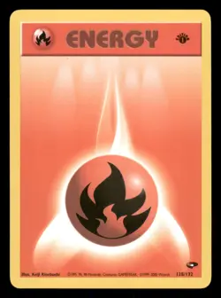 Lightly Played Fire Energy 128/132 1st Edition Gym Challenge - Image 1
