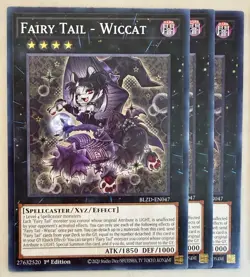Yugioh! 3x Fairy Tail - Wiccat BLZD-EN047 Common 1st Ed NM - Image 1