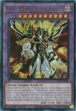 Lightly Played, English Yu Gi Oh Evil HERO Neos Lord - SUDA-EN031 - Ultra Rare - - Image 1