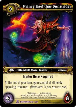 Prince Kael'thas Sunstrider World of Warcraft TCG Betrayer Epic LP to NM - Image 1