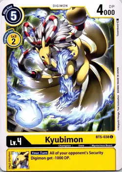 Kyubimon BT5-038 Black Common Champion (Lv4) Digimon Card CCG - Image 1