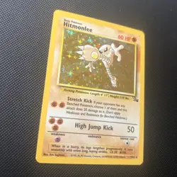 Pokemon TCG Hitmonlee Fossil Holo Card 7/62 Unlimited Rare, LP Condition - Image 3