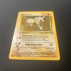 Pokemon TCG Hitmonlee Fossil Holo Card 7/62 Unlimited Rare, LP Condition - Image 5