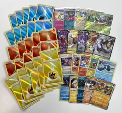 Pokemon TCG Ultra Rare Holo Radiant Reverse Energy Rare Promo EX V Card Lot 50x - Image 1