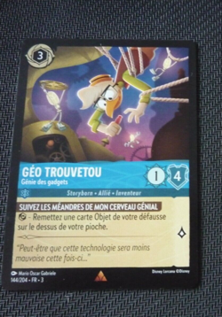 LORCANA CARD RARE GAME TCG DISNEY CHAPITRE 3 CARTE GEO 144/204 FR TCG NEUF - Image 1