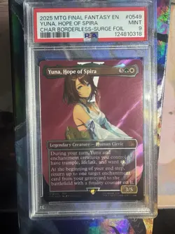 Yuna, Hope of Spira Borderless Surge Foil PSA 9 #549 MTG Final Fantasy - Image 1