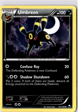 Pokemon Card Umbreon 61/108 Dark Explorers Non Holo Uncommon Light Play - Image 1