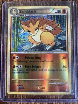 Sandslash 29/123 HeartGold SoulSilver Reverse Holo Rare Pokemon Card LP - Image 1